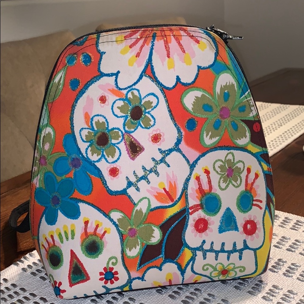 Sugar skull backpack purse